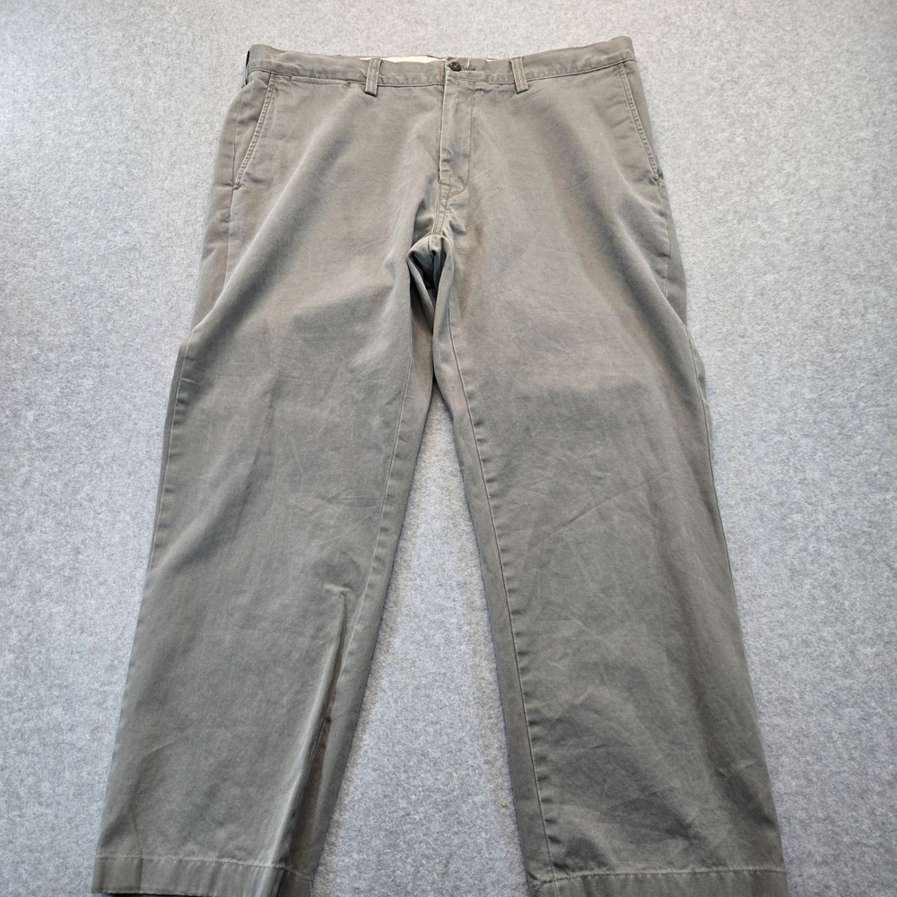 Polo Ralph Lauren Classic Fit Mens Chino Pants Gray Flat Front 37x27.5